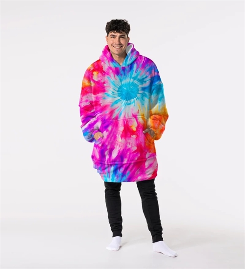 Huggie - Tie Dye - Giant Blanket Hoodie - Kæmpe Tæppe Hættetrøje